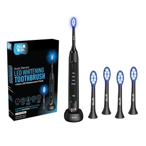 ALL IN Sonic Electric Toothbrush for Adults and Replacement Heads - Complete Toothbrush Kit - Blue + Red LED Light, 4 Modes, Soft Bristles, 2-Minute Timer, Rechargeable, Waterproof, BPA Free ALL IN Sonic Electric Toothbrush for Adults and Replacement Heads - Complete Toothbrush Kit - Blue + Red LED Light, 4 Modes, Soft Bristles, 2-Minute Timer, Rechargeable, Waterproof, BPA Free