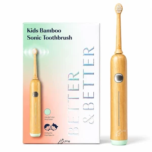 Better & Better Kids Bamboo Sonic Electric Toothbrush | Non-Toxic, Extra Soft Plant-Based Bristles | 28,000 VPM, 2-Min Timer, Ages 4+, USB Rechargeable, Mint Green Better & Better Kids Bamboo Sonic Electric Toothbrush | Non-Toxic, Extra Soft Plant-Based Bristles | 28,000 VPM, 2-Min Timer, Ages 4+, USB Rechargeable, Mint Green