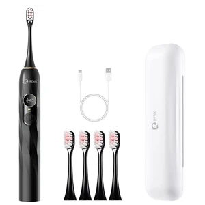Reva V3 Sonic Electric Toothbrush for Adults, Dual Display, 5 Modes, 200-Day Battery, 4 Brush Heads, IPX7 Waterproof (Black) Reva V3 Sonic Electric Toothbrush for Adults, Dual Display, 5 Modes, 200-Day Battery, 4 Brush Heads, IPX7 Waterproof (Black)