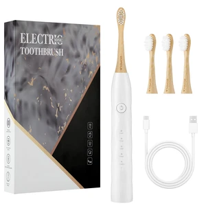 GUFICLE Sonic Electric Toothbrush with Bamboo Heads | Bamboo Electric Toothbrush, Soft Castor Oil Bristles, 5 Modes, Smart Timer, IPX7 Waterproof, 60-Day Battery Life-White GUFICLE Sonic Electric Toothbrush with Bamboo Heads | Bamboo Electric Toothbrush, Soft Castor Oil Bristles, 5 Modes, Smart Timer, IPX7 Waterproof, 60-Day Battery Life-White