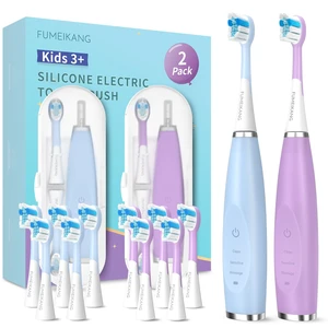Kids Electric Toothbrushes Toddlers Rechargeable, 2 Pack, 10 Heads, Ages 3+ | FUMEIKANG Power Toothbrush, 2-Minute Timer, Sonic, Smart, Vibrating, Soft Bristles, 3 Modes, Girls & Boys Gifts, 2 Pack Kids Electric Toothbrushes Toddlers Rechargeable, 2 Pack, 10 Heads, Ages 3+ | FUMEIKANG Power Toothbrush, 2-Minute Timer, Sonic, Smart, Vibrating, Soft Bristles, 3 Modes, Girls & Boys Gifts, 2 Pack
