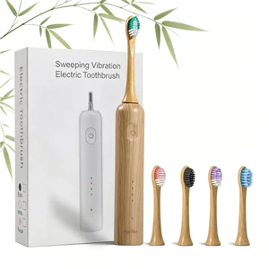 MgcSto Oscillating Sonic Electric Toothbrush with 5 Pack Bamboo Brush Heads | Type-C Rechargeable, IPX7 Waterproof, 4 Cleaning Modes Eco-Friendly Bamboo Sonic Toothbrush for Adults, Travel MgcSto Oscillating Sonic Electric Toothbrush with 5 Pack Bamboo Brush Heads | Type-C Rechargeable, IPX7 Waterproof, 4 Cleaning Modes Eco-Friendly Bamboo Sonic Toothbrush for Adults, Travel