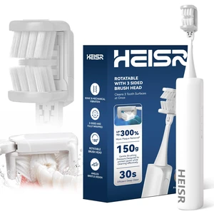 Electric Toothbrush for Adults & Teenagers, Patented 3 Sided Head | Bass Angled Soft Bristles & 180° Rotating Head, Clean Each Tooth, Rechargeable Sonic Toothbrush 60+ Days Battery Life Electric Toothbrush for Adults & Teenagers, Patented 3 Sided Head | Bass Angled Soft Bristles & 180° Rotating Head, Clean Each Tooth, Rechargeable Sonic Toothbrush 60+ Days Battery Life