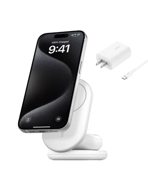 Belkin Qi2 15W Magnetic Wireless Charger, 2 in 1 Foldable, Non-Slip | MagSafe compatible, iPhone 16, Apple Watch, Samsung Galaxy S25 compatible, power adapter included Belkin Qi2 15W Magnetic Wireless Charger, 2 in 1 Foldable, Non-Slip | MagSafe compatible, iPhone 16, Apple Watch, Samsung Galaxy S25 compatible, power adapter included