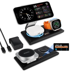 MONASAY 25W 3-in-1 Wireless Charging Station for Apple with Smart Screen | TURBO Indicator,25W Fast Charging,Foldable Magnetic Design,45W PD Adapter,for iPhone 18/17/16/15/14/13/12,Watch & AirPods MONASAY 25W 3-in-1 Wireless Charging Station for Apple with Smart Screen | TURBO Indicator,25W Fast Charging,Foldable Magnetic Design,45W PD Adapter,for iPhone 18/17/16/15/14/13/12,Watch & AirPods