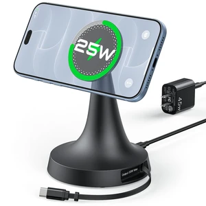 Meifigno 25W Magnetic Wireless Charger Stand for iPhone 18 Pro Max/S26Ultra | Built-in 20W Retractable Type-C Cable, Compatible with MagSafe iPhone Charger Stand with 45W Adapter Meifigno 25W Magnetic Wireless Charger Stand for iPhone 18 Pro Max/S26Ultra | Built-in 20W Retractable Type-C Cable, Compatible with MagSafe iPhone Charger Stand with 45W Adapter