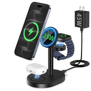 25W Mag-Safe Charger 3 in 1 Charging Station for iPhone Apple Watch AirPods | Super Fast Wireless Charger Stand for iPhone 18 Pro Max Duo 17 16 15 14 13 12 iWatch AirPods with MagSafe 25W Mag-Safe Charger 3 in 1 Charging Station for iPhone Apple Watch AirPods | Super Fast Wireless Charger Stand for iPhone 18 Pro Max Duo 17 16 15 14 13 12 iWatch AirPods with MagSafe