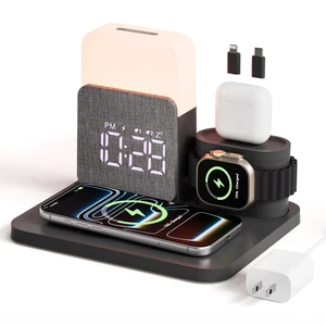 7 in 1 Clock with Charging Station, Charger with Alarm Clock Night Light | Bedside charging stand compatible with iPhone 17/16/15/14/13/12 Pro Max, Apple Watch, AirPods for Bedroom Daily Use 7 in 1 Clock with Charging Station, Charger with Alarm Clock Night Light | Bedside charging stand compatible with iPhone 17/16/15/14/13/12 Pro Max, Apple Watch, AirPods for Bedroom Daily Use