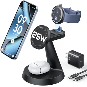 Meifigno 25W Fast 3-in-1 Charging Station for Google Pixel Watch 5/4 | Not for Google Watch 1/2/3, 25W Magnetic Charging for Pixel 11 Series/10 Pro XL & Buds, Mag-Safe Charger with 45W Adapter Meifigno 25W Fast 3-in-1 Charging Station for Google Pixel Watch 5/4 | Not for Google Watch 1/2/3, 25W Magnetic Charging for Pixel 11 Series/10 Pro XL & Buds, Mag-Safe Charger with 45W Adapter