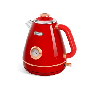 Hazel Quinn Retro Electric Kettle, 1.7 Liters with Thermometer, Ruby Red | 57.5 Ounces Tea Kettle All Stainless Steel, 1200 Watts Fast Boiling, BPA-free, Cordless, Automatic Shut Off, Home and Office Hazel Quinn Retro Electric Kettle, 1.7 Liters with Thermometer, Ruby Red | 57.5 Ounces Tea Kettle All Stainless Steel, 1200 Watts Fast Boiling, BPA-free, Cordless, Automatic Shut Off, Home and Office