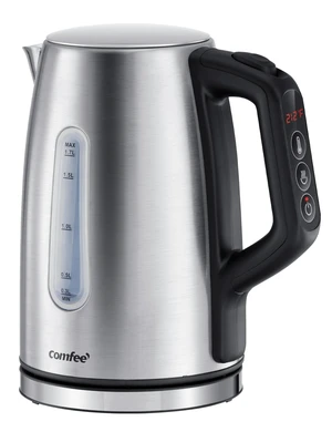 COMFEE' Stainless Steel Temperature-Control Kettle, 1.7L with 6 Preset Mode | 6 preset temperatures, stainless steel, keeps warm for 1 hour, easy-view water window, auto shut-off, boil-dry protection COMFEE' Stainless Steel Temperature-Control Kettle, 1.7L with 6 Preset Mode | 6 preset temperatures, stainless steel, keeps warm for 1 hour, easy-view water window, auto shut-off, boil-dry protection
