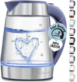 Zulay Kitchen Fast Boiling Electric Water Kettle - 1.7L, 1500W, Auto Shut-Off for Overboil & Boil Dry Protection, Cool-Touch Handle, 360° Base - Rapid Teapot Boiler For Coffee & Tea - Blue Zulay Kitchen Fast Boiling Electric Water Kettle - 1.7L, 1500W, Auto Shut-Off for Overboil & Boil Dry Protection, Cool-Touch Handle, 360° Base - Rapid Teapot Boiler For Coffee & Tea - Blue