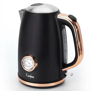 Capofaro 1500W Fast Boil Retro Classic Electric Kettle, 1.7L Stainless Steel Tea Kettle with Temperature Gauge, BPA-Free, Auto Shut Off & Boil Dry Protection, Easy to Clean, Black and Rose Gold Capofaro 1500W Fast Boil Retro Classic Electric Kettle, 1.7L Stainless Steel Tea Kettle with Temperature Gauge, BPA-Free, Auto Shut Off & Boil Dry Protection, Easy to Clean, Black and Rose Gold