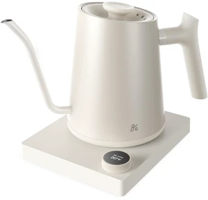 Greater Goods Gooseneck Electric Kettle, 1200W Temperature Control, 0.8L | Pour-Over & Tea Kettle with Stainless Steel Interior, Built-In Brew Timer, Fast Heating for Chemex, V60, & Matcha (White) Greater Goods Gooseneck Electric Kettle, 1200W Temperature Control, 0.8L | Pour-Over & Tea Kettle with Stainless Steel Interior, Built-In Brew Timer, Fast Heating for Chemex, V60, & Matcha (White)