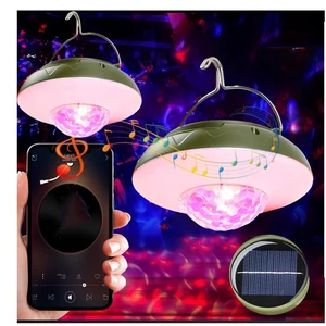 2 Pack Solar Camping Lights Lantern DJ Disco Ball Tent Music Sync Strobe | Halloween Christmas Decor Festivals Gifts USB Rechargeable RGB Color Changing Hanging Lamp for Outdoor Party Birthday 2 Pack Solar Camping Lights Lantern DJ Disco Ball Tent Music Sync Strobe | Halloween Christmas Decor Festivals Gifts USB Rechargeable RGB Color Changing Hanging Lamp for Outdoor Party Birthday