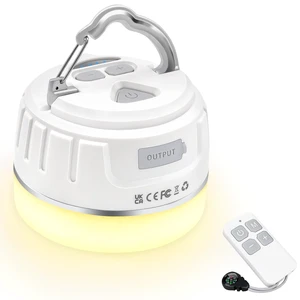 Yonktoo Rechargeable LED Camping Lantern 1000LM, 300H Runtime, 6400mAh, IPX5 Waterproof Tent Light for Camping, Hiking, Power Outages, Home, Emergency Use - Wireless Remote Edition,White Yonktoo Rechargeable LED Camping Lantern 1000LM, 300H Runtime, 6400mAh, IPX5 Waterproof Tent Light for Camping, Hiking, Power Outages, Home, Emergency Use - Wireless Remote Edition,White