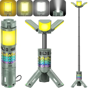 OGERY Rechargeable Camping Lights - 13500mAh Camping Light with Stand, RGB | 7-Stage Pole Up to 39.5 in, 3 Color Temperatures, 5 RGB Modes, Magnetic Base & Flashlight for Camping, Hiking & Emergency OGERY Rechargeable Camping Lights - 13500mAh Camping Light with Stand, RGB | 7-Stage Pole Up to 39.5 in, 3 Color Temperatures, 5 RGB Modes, Magnetic Base & Flashlight for Camping, Hiking & Emergency