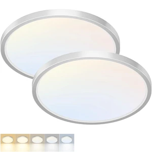 Fairdeer 2 Pack LED Flush Mount Ceiling Light,12Inch 24W,3000K/3500K/4000K/5000K/6500K 5 Color Temperatures Ceiling Light Fixture for Kitchen Porch Hallway Bedroom Bathroom and Closet,Brushed Nickel Fairdeer 2 Pack LED Flush Mount Ceiling Light,12Inch 24W,3000K/3500K/4000K/5000K/6500K 5 Color Temperatures Ceiling Light Fixture for Kitchen Porch Hallway Bedroom Bathroom and Closet,Brushed Nickel