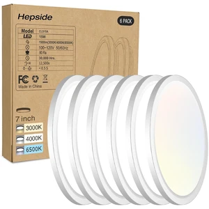 hepside 6PACK LED Flush Mount Ceiling Light, 3000K-4000K-6500K & 100W Equivalent Modern Kitchen Recessed Ceiling Lamp 15W 1500Lm 7 Inch for Bathroom Closet Laundry Bedroom Hallway, White hepside 6PACK LED Flush Mount Ceiling Light, 3000K-4000K-6500K & 100W Equivalent Modern Kitchen Recessed Ceiling Lamp 15W 1500Lm 7 Inch for Bathroom Closet Laundry Bedroom Hallway, White