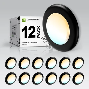 ASD 12 Pack Black LED Disk Lights 6 Inch, 5CCT Flush Mount Ceiling Light | 15W 2700K-5000K 1245LM Dimmable Surface Mount Disk Light, 6 Inch LED Ceiling Light, Low Profile Disc Lights, UL Energy Star ASD 12 Pack Black LED Disk Lights 6 Inch, 5CCT Flush Mount Ceiling Light | 15W 2700K-5000K 1245LM Dimmable Surface Mount Disk Light, 6 Inch LED Ceiling Light, Low Profile Disc Lights, UL Energy Star