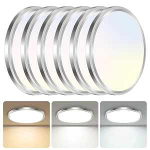 libtit 6Pack Led Ceiling Light 13Inch, 24W 2400Lm Bright Light Fixture Brushed Nickel, Adjustable 3000K/4500K/6000K, Modern Slim Flat Ceiling Lamp for Living Room Bedroom Hallway libtit 6Pack Led Ceiling Light 13Inch, 24W 2400Lm Bright Light Fixture Brushed Nickel, Adjustable 3000K/4500K/6000K, Modern Slim Flat Ceiling Lamp for Living Room Bedroom Hallway