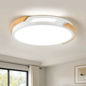Modern LED Ceiling Light, Wood Dimmable Flush Mount Ceiling Light Fixture | Minimalist Round 5CCT Lighting Lamp with Acrylic Lampshade for Bedroom Hallway Laundry, White 11.8" Modern LED Ceiling Light, Wood Dimmable Flush Mount Ceiling Light Fixture | Minimalist Round 5CCT Lighting Lamp with Acrylic Lampshade for Bedroom Hallway Laundry, White 11.8"