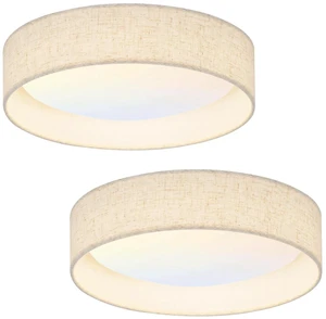 HILUXIA Modern Linen LED 13 Inch Ceiling Light Fixture with 24W 5CCT, Set of 2, Flush Mount Low Profile Room Lamp, Dimmable Minimalist Lighting for Bedroom, Kitchen, Hallway, Closet, Entryway, 2 Pack HILUXIA Modern Linen LED 13 Inch Ceiling Light Fixture with 24W 5CCT, Set of 2, Flush Mount Low Profile Room Lamp, Dimmable Minimalist Lighting for Bedroom, Kitchen, Hallway, Closet, Entryway, 2 Pack