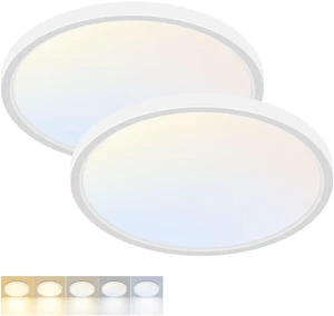 Fairdeer 2 Pack LED Flush Mount Ceiling Light Fixture 12Inch 24W 2800LM | 3000K/3500K/4000K/5000K/6500K 5 Color Temperatures LED Ceiling Light for Bathroom Closet Kitchen Bedroom Hallway Porch Garage Fairdeer 2 Pack LED Flush Mount Ceiling Light Fixture 12Inch 24W 2800LM | 3000K/3500K/4000K/5000K/6500K 5 Color Temperatures LED Ceiling Light for Bathroom Closet Kitchen Bedroom Hallway Porch Garage
