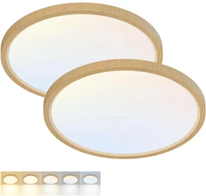 Fairdeer 2 Pack LED Flush Mount Ceiling Light,12Inch 24W,3000K/3500K/4000K/5000K/6500K 5 Color Temperatures Ceiling Light Fixture for Kitchen Porch Hallway Bedroom Bathroom and Closet,Wood Fairdeer 2 Pack LED Flush Mount Ceiling Light,12Inch 24W,3000K/3500K/4000K/5000K/6500K 5 Color Temperatures Ceiling Light Fixture for Kitchen Porch Hallway Bedroom Bathroom and Closet,Wood