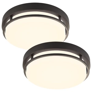 Xbuyee 2Pack LED Flush Mount Ceiling Light Fixture 13inch 20W | 3000/4000/5000K Color Adjustable, Dimmable Ceiling Lamp for Kitchen, Hallway, Stairwell, Oil Rubbed Bronze, ETL Listed Xbuyee 2Pack LED Flush Mount Ceiling Light Fixture 13inch 20W | 3000/4000/5000K Color Adjustable, Dimmable Ceiling Lamp for Kitchen, Hallway, Stairwell, Oil Rubbed Bronze, ETL Listed
