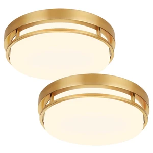 Xbuyee 2Pack LED Flush Mount Ceiling Light Fixture 13inch 20W | 3000/4000/5000K Color Selectable, Dimmable Ceiling Lamp for Kitchen, Hallway, Stairwell, Gold, ETL Listed Xbuyee 2Pack LED Flush Mount Ceiling Light Fixture 13inch 20W | 3000/4000/5000K Color Selectable, Dimmable Ceiling Lamp for Kitchen, Hallway, Stairwell, Gold, ETL Listed