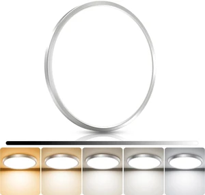 libtit 13inch LED Flush Mount Ceiling Light, Dimmable & 5Color Temperatures (3000K-6500K), 24W Round Slim Brushed Nickel Light Fixture for Bedroom Livingroom Garage Kitchen libtit 13inch LED Flush Mount Ceiling Light, Dimmable & 5Color Temperatures (3000K-6500K), 24W Round Slim Brushed Nickel Light Fixture for Bedroom Livingroom Garage Kitchen