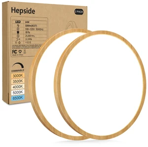 hepside 2Pack LED Flush Mount Ceiling Light Fixture, 12Inch 24W, Dimmable&3000K/3500K/4000K/5000K/6500K Adjustable Low Profile Ceiling Lights, Round Flat Ceiling Light for Closet,Kitchen,Hallway-Wood hepside 2Pack LED Flush Mount Ceiling Light Fixture, 12Inch 24W, Dimmable&3000K/3500K/4000K/5000K/6500K Adjustable Low Profile Ceiling Lights, Round Flat Ceiling Light for Closet,Kitchen,Hallway-Wood