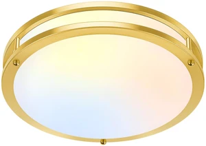 13 Inch LED Flush Mount Ceiling Light, Gold Kitchen Light Fixture with 2700K/3000K/4000K/5000K/6500K 5 Color Adjusted, Dimmable Modern Round LED Light for Bedroom Bathroom Living Room Laundry, 1-Pack 13 Inch LED Flush Mount Ceiling Light, Gold Kitchen Light Fixture with 2700K/3000K/4000K/5000K/6500K 5 Color Adjusted, Dimmable Modern Round LED Light for Bedroom Bathroom Living Room Laundry, 1-Pack