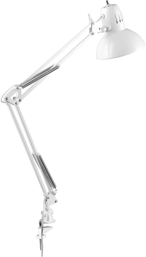 GLOBE Electric 52847 31.5 Inch Swing Arm Clamp-On White Desk Lamp with Nickel Accents, On/Off Rotary Switch, Book Reading Light, Home Essentials, Office Décor, LED Bulb Compatible (Pack of 6) GLOBE Electric 52847 31.5 Inch Swing Arm Clamp-On White Desk Lamp with Nickel Accents, On/Off Rotary Switch, Book Reading Light, Home Essentials, Office Décor, LED Bulb Compatible (Pack of 6)
