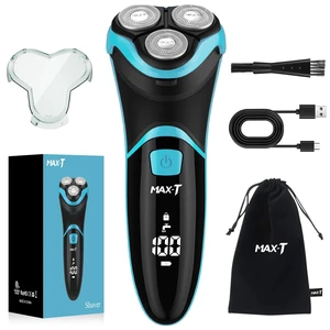 MAX-T Electric Shaver for Men, Cordless Electric Razor with Travel Case, Wet & Dry Use Men's Razor with Pop-Up Trimmer, 3D Rechargeable IPX7 Waterproof Rotary Shaver MAX-T Electric Shaver for Men, Cordless Electric Razor with Travel Case, Wet & Dry Use Men's Razor with Pop-Up Trimmer, 3D Rechargeable IPX7 Waterproof Rotary Shaver