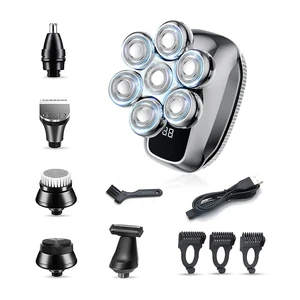 Sbaill Head Shavers for Bald Men - Electric Head Shavers for Men - Wet & Dry IPX7 Waterproof Cordless Electric Razor for Men, 6-in-1 Rotary Shaver Grooming Kit with Nose Beard Trimmer Hair Clipper Sbaill Head Shavers for Bald Men - Electric Head Shavers for Men - Wet & Dry IPX7 Waterproof Cordless Electric Razor for Men, 6-in-1 Rotary Shaver Grooming Kit with Nose Beard Trimmer Hair Clipper