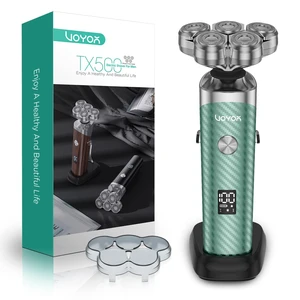VOYOR Electric Razor for Men - 5D Floating Shavers for Men Wet Dry, Green | Magnetic Electric Shaver Rechargeable Face Shaver LED Display IPX6 Waterproof Mens Rotary Razors for Shaving Face TX500 VOYOR Electric Razor for Men - 5D Floating Shavers for Men Wet Dry, Green | Magnetic Electric Shaver Rechargeable Face Shaver LED Display IPX6 Waterproof Mens Rotary Razors for Shaving Face TX500