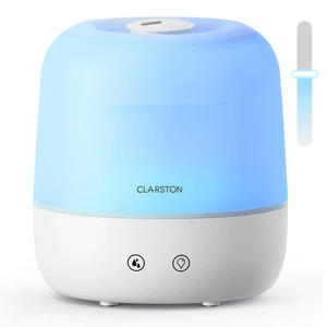 Clarston Humidifiers for Bedroom, 2L Cool Mist Humidifier, 24dB Quiet Sleep | 25H Runtime, Easy to Top Fill & Clean, Humidification for Baby Nursery & Plant, 360° Nozzle for Large Room, Nightlight Clarston Humidifiers for Bedroom, 2L Cool Mist Humidifier, 24dB Quiet Sleep | 25H Runtime, Easy to Top Fill & Clean, Humidification for Baby Nursery & Plant, 360° Nozzle for Large Room, Nightlight