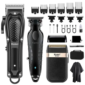 KEMEI Trimmers Cordless Hair Clippers for Men, Hair Cutting Kit | Barber Clipper T-Blade Beard Trimmer Foil Shaver Set, Rechargeable Electric Fade Clipper , KM-1071, KM-PG2299, KM-2024 KEMEI Trimmers Cordless Hair Clippers for Men, Hair Cutting Kit | Barber Clipper T-Blade Beard Trimmer Foil Shaver Set, Rechargeable Electric Fade Clipper , KM-1071, KM-PG2299, KM-2024
