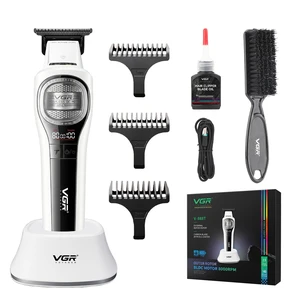 VGR 888T Hair Trimmer for Men, T-Blade, 8000RPM, DLC-Coated Blade, White | Cordless detail trimming; LED display; built-in light; 2000mAh battery; USB charging base; 1/2/3mm combs VGR 888T Hair Trimmer for Men, T-Blade, 8000RPM, DLC-Coated Blade, White | Cordless detail trimming; LED display; built-in light; 2000mAh battery; USB charging base; 1/2/3mm combs