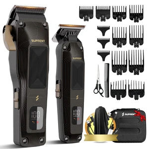 SUPRENT Ripple Professional Hair Clippers for Men | 6500RPM High-Speed Motor, Adjustable Zero-Gapped Blades, 10 Guard Combs & Storage Bag, Heavy-Duty Black Gold Design SUPRENT Ripple Professional Hair Clippers for Men | 6500RPM High-Speed Motor, Adjustable Zero-Gapped Blades, 10 Guard Combs & Storage Bag, Heavy-Duty Black Gold Design
