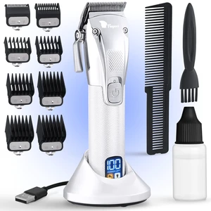 Fagaci Professional Hair Clippers for Men, Turbo Power Cordless Barber Set | Turbo-power cordless clippers with a 5-hour runtime and LCD charging dock. Precise-cutting blades for clean fades Fagaci Professional Hair Clippers for Men, Turbo Power Cordless Barber Set | Turbo-power cordless clippers with a 5-hour runtime and LCD charging dock. Precise-cutting blades for clean fades