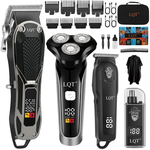 LQT Hair Clippers for Men 4-in-1 Cordless Clippers Set Beard and Mustache Trimmer for Men Electric Shaver Nose and Ear Hair Trimmer with Comb, Wrap, Bag, to Son Husband Father Men's Gifts LQT Hair Clippers for Men 4-in-1 Cordless Clippers Set Beard and Mustache Trimmer for Men Electric Shaver Nose and Ear Hair Trimmer with Comb, Wrap, Bag, to Son Husband Father Men's Gifts