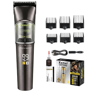 KEMEI 1376 Salon Brushless Hair Clippers Trimmer Kit, 8000 RPM | Dark Gray Outer Rotor Brushless Turbo Motor, Intelligent Adaptive Speed Adjusts for Thick Hair, Ceramic Blades KEMEI 1376 Salon Brushless Hair Clippers Trimmer Kit, 8000 RPM | Dark Gray Outer Rotor Brushless Turbo Motor, Intelligent Adaptive Speed Adjusts for Thick Hair, Ceramic Blades