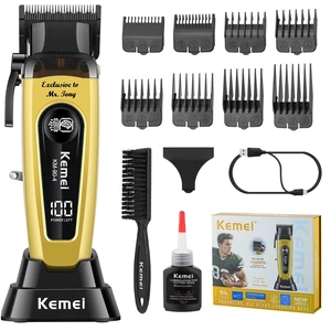 KEMEI 90-4 Professional Hair Clippers for Men 11500 RPM Barber Clippers | Cordless Hair Trimmer with DLC Blade & Charging Base 2000 mAh Hair Clipper for Barbers Haircut Kit Removable Head Cover Gold KEMEI 90-4 Professional Hair Clippers for Men 11500 RPM Barber Clippers | Cordless Hair Trimmer with DLC Blade & Charging Base 2000 mAh Hair Clipper for Barbers Haircut Kit Removable Head Cover Gold
