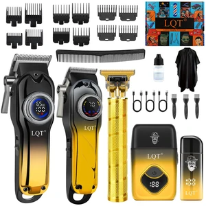 LQT 5-in-1 Professional Hair Clipper Set, Gradient Golden Cordless Trimmer Kit with LED Display, Includes Men's Beard Trimmer, Electric Shaver & Nose Hair Trimmer to Father Husband Boyfriend Son Gift LQT 5-in-1 Professional Hair Clipper Set, Gradient Golden Cordless Trimmer Kit with LED Display, Includes Men's Beard Trimmer, Electric Shaver & Nose Hair Trimmer to Father Husband Boyfriend Son Gift