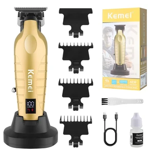 KEMEI PG2499 Trimmer, Hair Clippers for Men (Gold) | Cordless Beard Trimmer, Electric T-Blade Zero Gap Hair Trimmer, USB Rechargeable with 3 Guide Combs KEMEI PG2499 Trimmer, Hair Clippers for Men (Gold) | Cordless Beard Trimmer, Electric T-Blade Zero Gap Hair Trimmer, USB Rechargeable with 3 Guide Combs