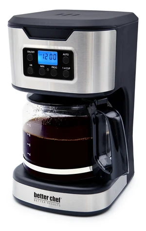 Better Chef Programmable 12-Cup Coffee Maker | 1-4 Cup Setting | Auto-Pause to Serve | 2hr Keep Warm | Perma-Filter | Stainless (Stainless) Better Chef Programmable 12-Cup Coffee Maker | 1-4 Cup Setting | Auto-Pause to Serve | 2hr Keep Warm | Perma-Filter | Stainless (Stainless)