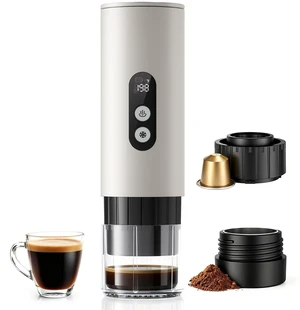 Havato Portable Espresso Machine,Self-Heating Travel Coffee Maker with LCD Display,15 Bar,Capsules & Ground Coffee, USB-C Rechargeable,Camping,RV, Hiking,Office,White Havato Portable Espresso Machine,Self-Heating Travel Coffee Maker with LCD Display,15 Bar,Capsules & Ground Coffee, USB-C Rechargeable,Camping,RV, Hiking,Office,White